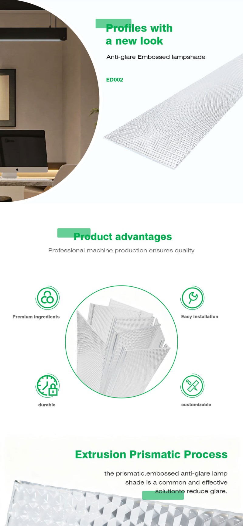 Polycarbonate Prism Extruded Lampshade Polycarbonate Prism Extruded Lampshade